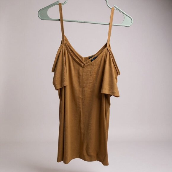 Torrid Plus 2 Mustard Ribbed Cold Shoulder Cami Tunic Boho Chic Summer Fall - Picture 6 of 6